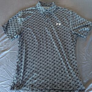 Under Armour Men's Blur and White Geometric‎ Golf Polo